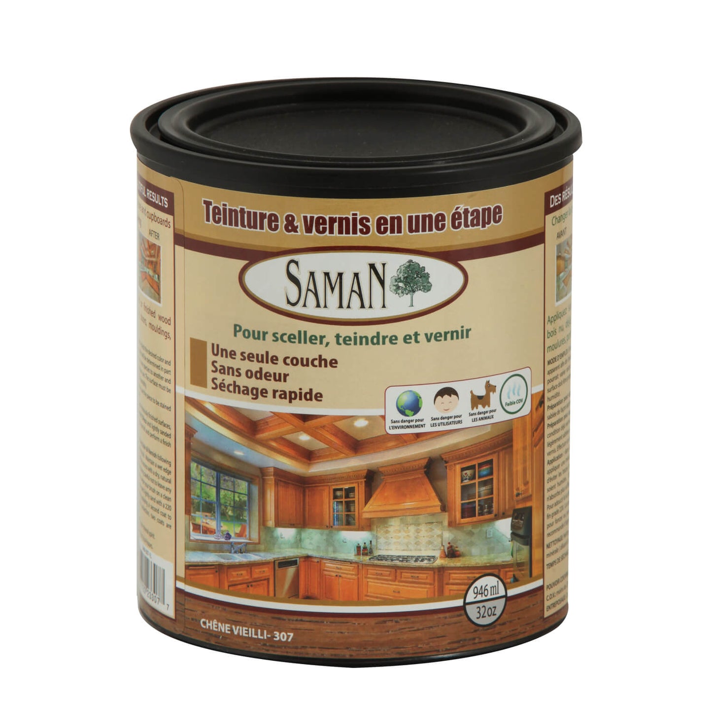SamaN One -Step Stain and Varnish-Chalk -946ML