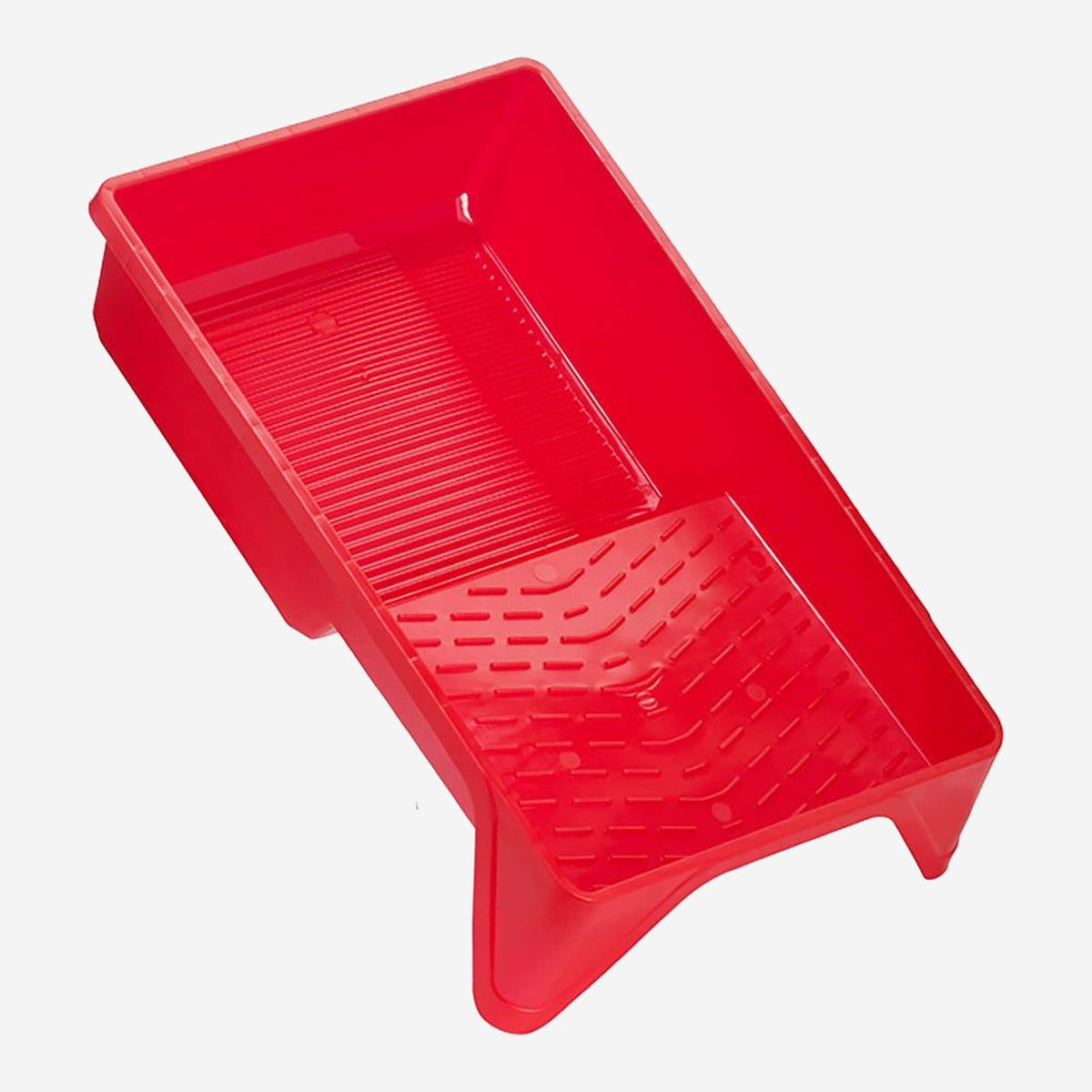 Bennett red metal paint tray, 8.5 by 13 inches, 30 oz capacity with ribbed roller loading ramp