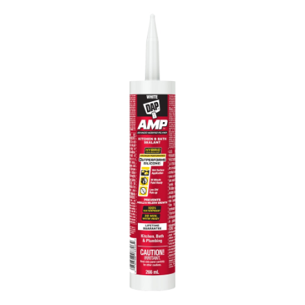 DAP AMP Advanced Modified Polymer Sealant for Kitchen, Bath & Plumbing White 266 mL