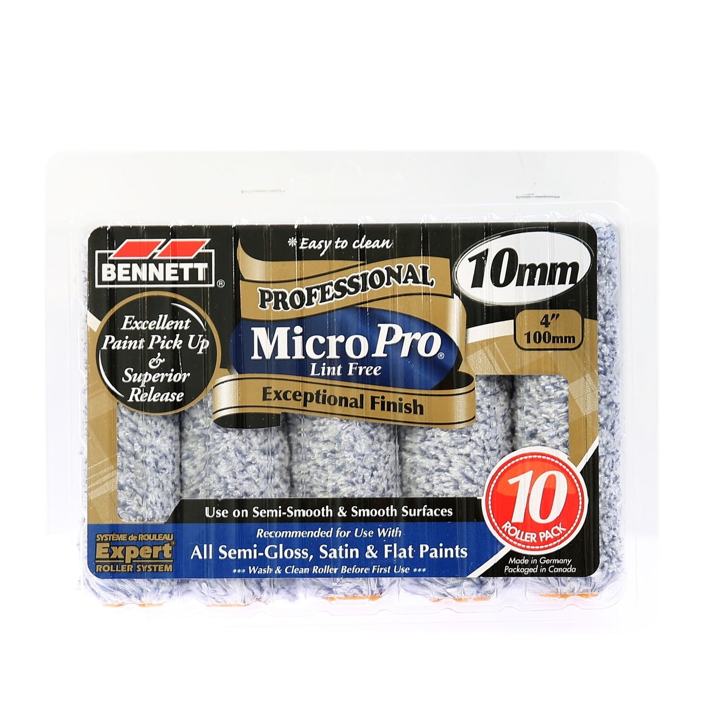 Bennett 10 Pack Mini Micro Roller Refills