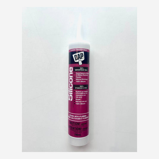 DAP Kitchen Bath and Plumbing 100% silicone sealant cartridge, clear, 290 mL