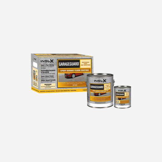 INSL-X GarageGuard 2-part waterborne epoxy garage floor coating kit with box, gallon can and activator
