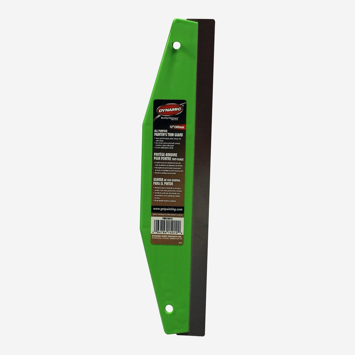 All purpose painter's trim guard, 12 inch plastic paint shield with moulded handle