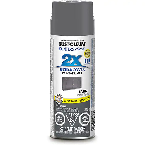 Rust-Oleum Painter's Touch 2X Custom 5-in-1 Spray Dial Aerosol Paint in Satin-Charcoal Gray