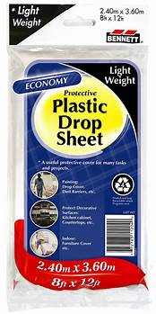BENNETT 8 ft. x 12 ft. Light Weight Plastic Drop Sheet