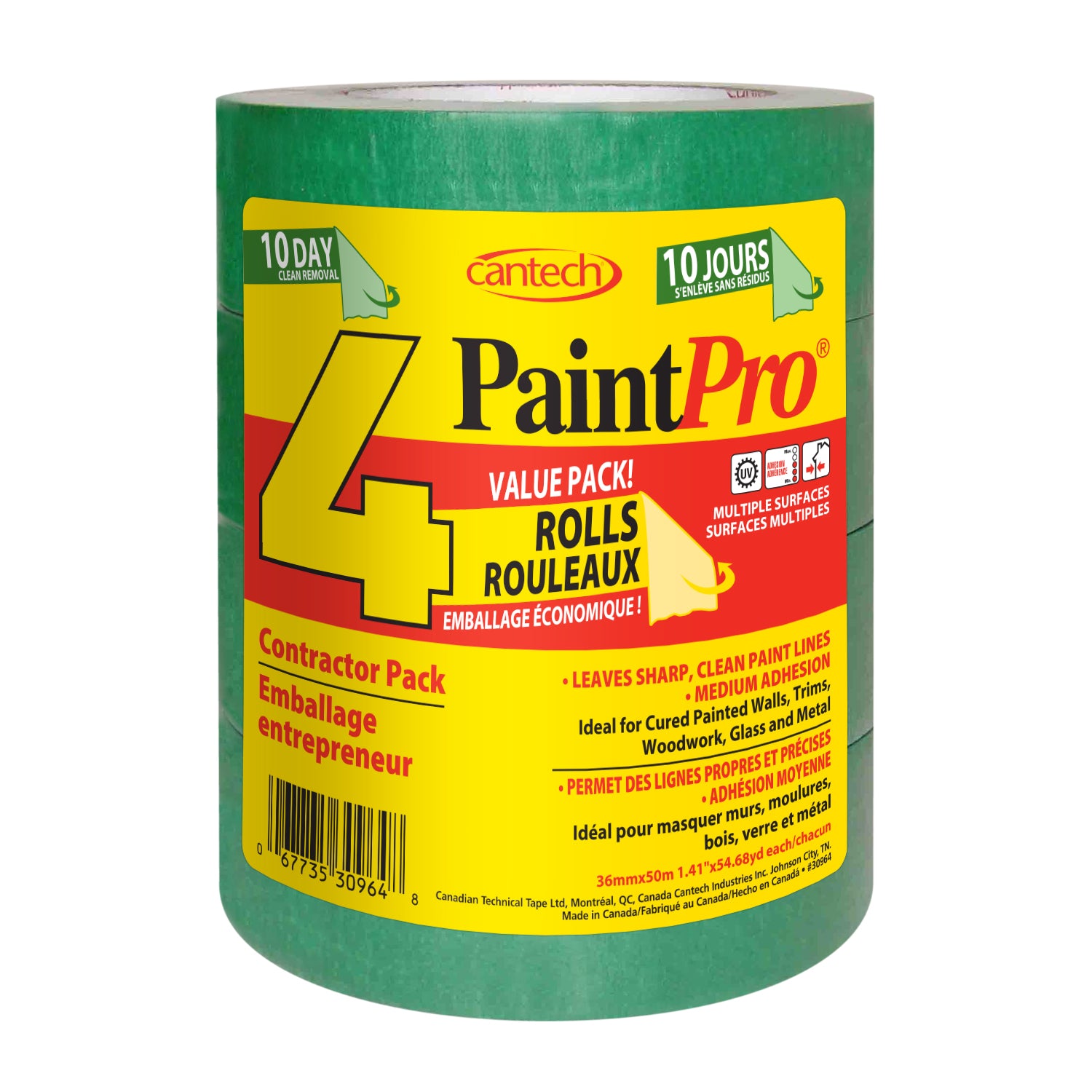 Paintpro PAINTPRO® PREMIUM 10-DAY 36mm MASKING TAPE- 4 Pack – Centerpoint Paint ...